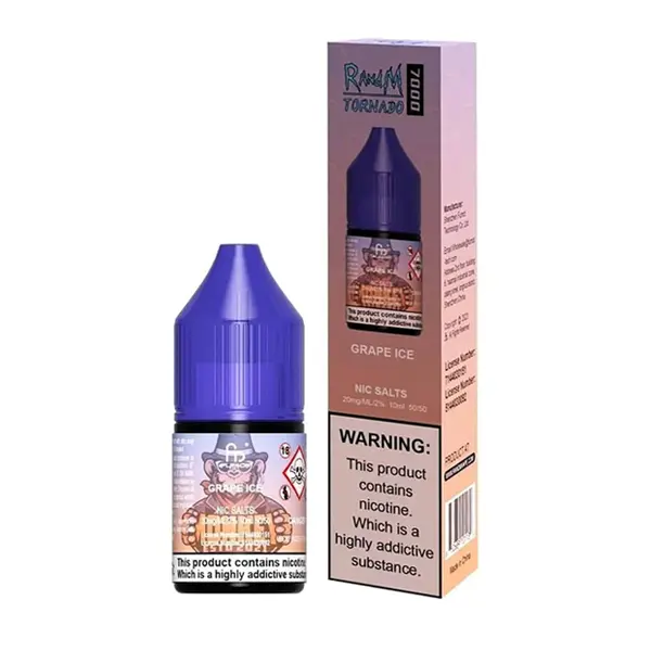 Grape Ice Nic Salt E-Liquid R and M Tornado Salts By Fumot 10ml